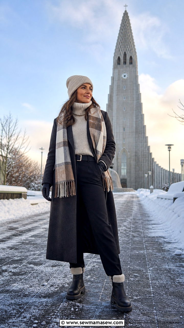 Winter Reykjavik Sightseeing Outfit - 40 What to wear in Iceland