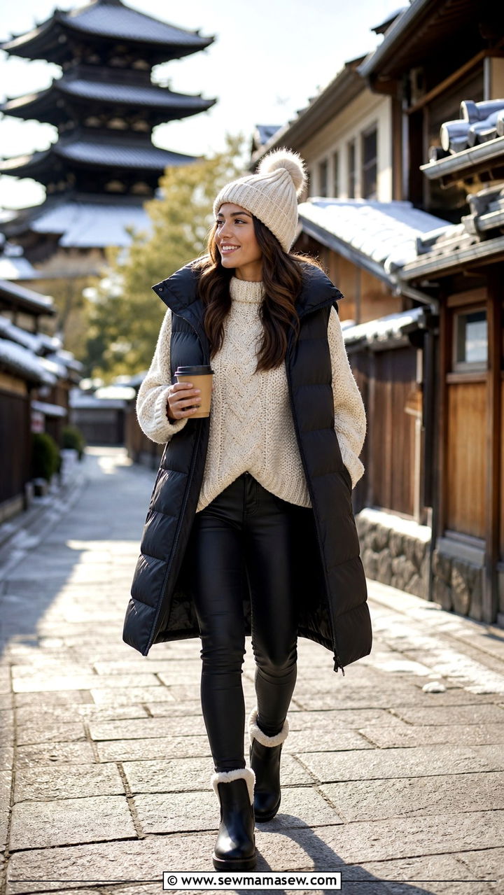 Winter boots and knit outfit Kyoto - 40 What to wear in Kyoto