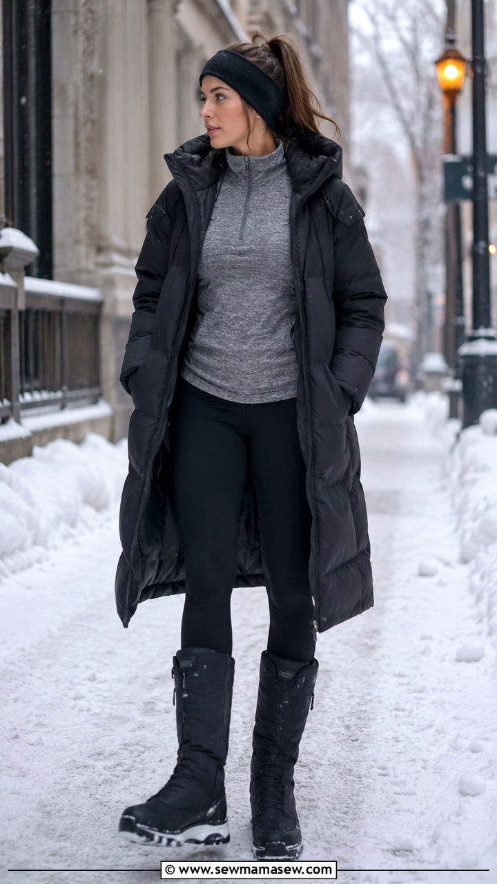 Winter gorpcore outfit with puffer coat - 30 Gorpcore outfit ideas
