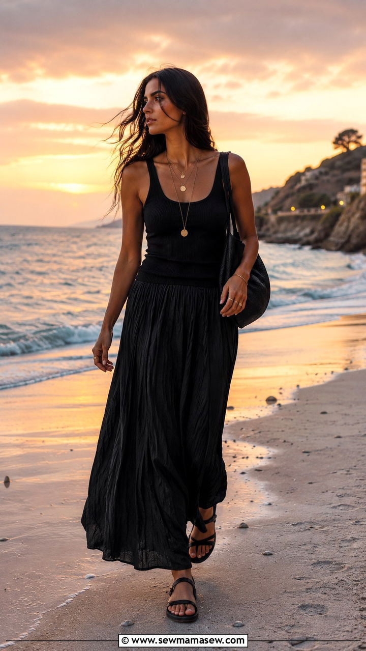Witchy Maxi Skirt Mysterious Summer Outfit - 30 Mysterious summer outfit ideas
