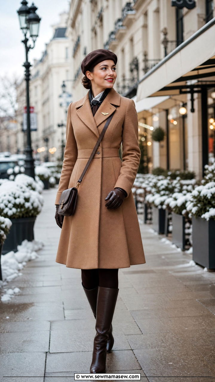 Wool Coat Dress Flight Attendant Winter Outfit - 30 Flight attendant style outfits