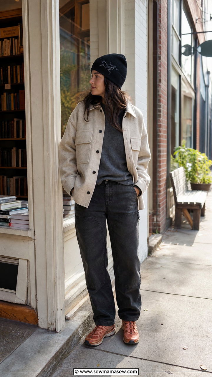 Wool Overshirt and Arcteryx Beanie Outfit - 25 Gorpcore outfit ideas 2026