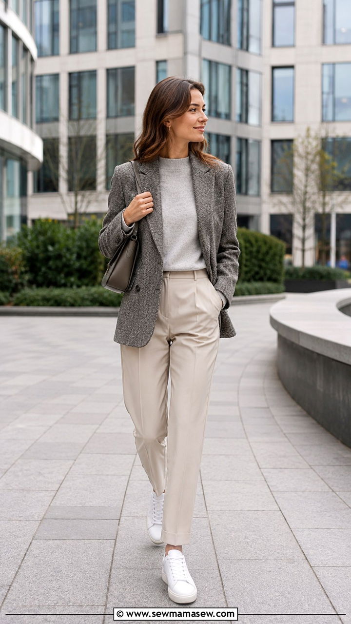 Wool blazer and tailored pants - 30 Danish cozy outfit ideas