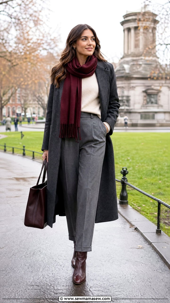 Wool coat and cashmere sweater Dublin outfit - 35 Dublin outfit ideas