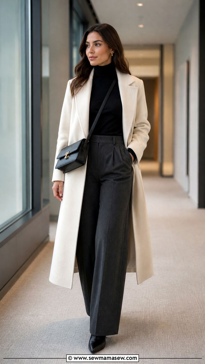 Wool coat and turtleneck with trousers - 30 How to style a wool coat