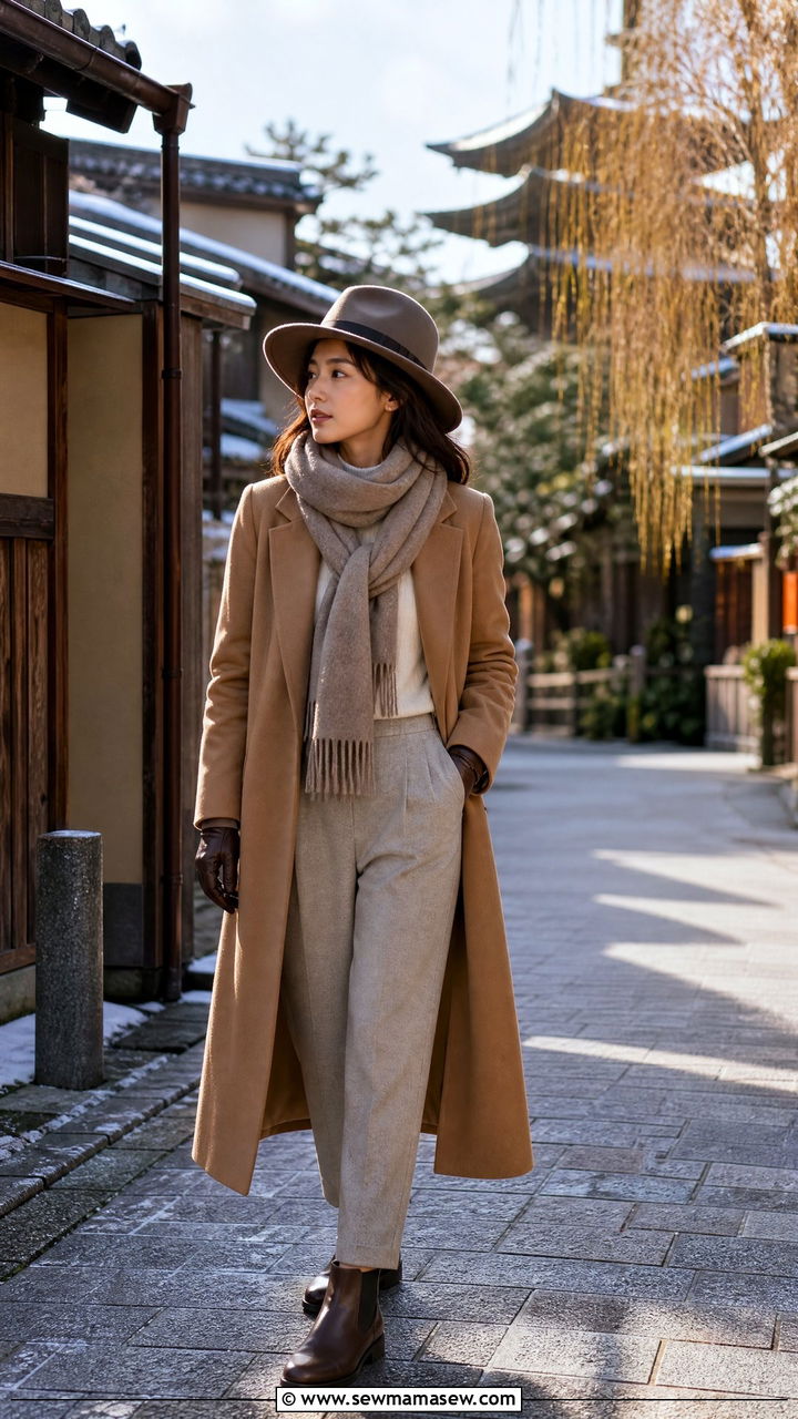 Wool coat winter outfit Kyoto - 40 What to wear in Kyoto