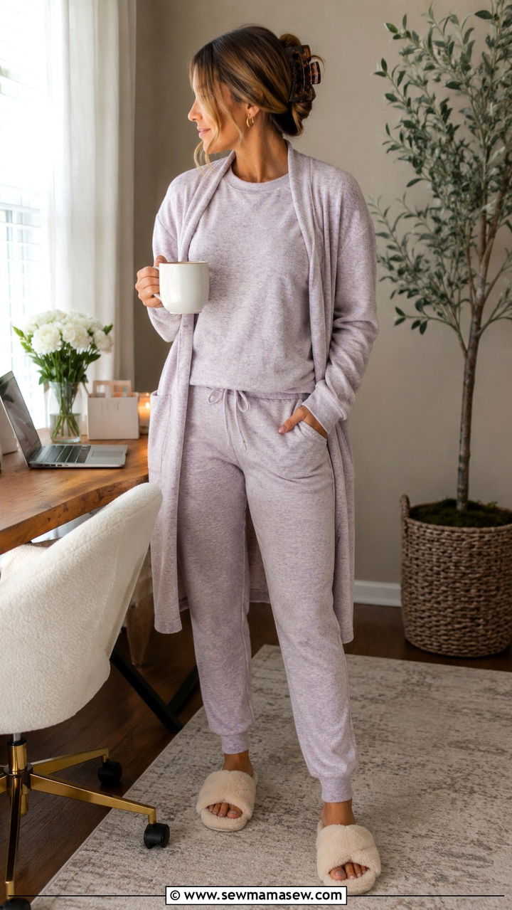 Work From Home Sweatsuit With Cozy Cardigan - 30 Sweatsuit outfit ideas women