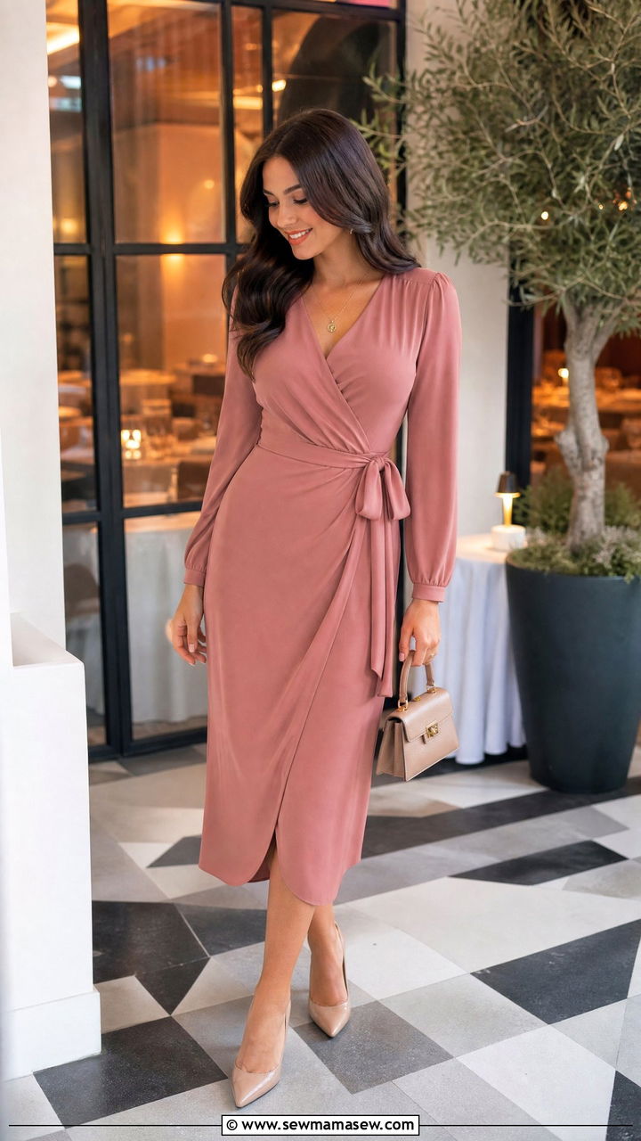 Wrap Dress And Nude Heels Modest Birthday Outfit - 25 modest birthday outfit ideas