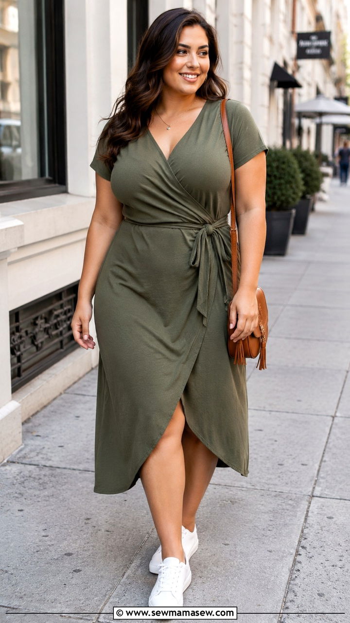 Wrap Dress Casual Outfit for Hourglass Figure - 25 Outfit ideas for hourglass figure casual