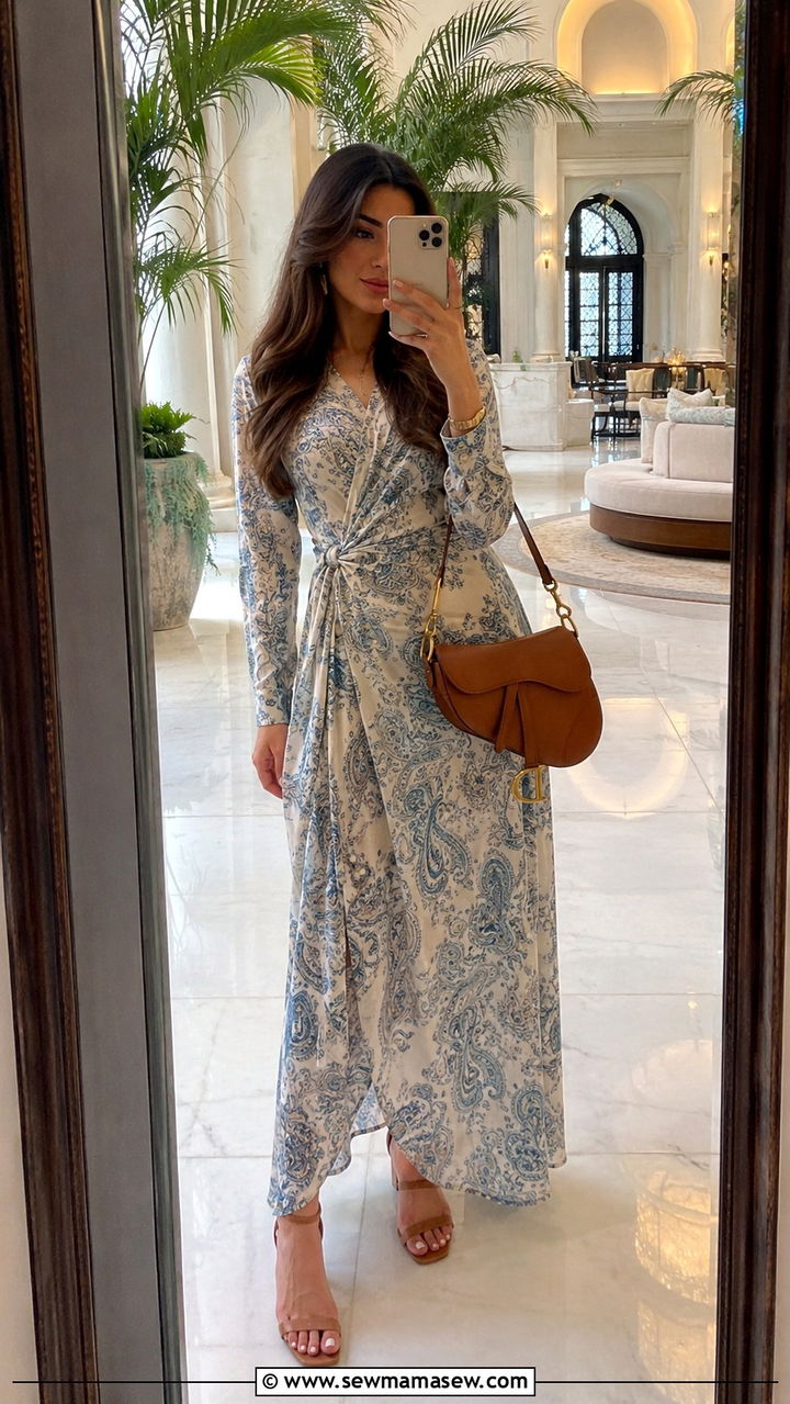 Wrap Dress Modest Dubai Resort Look - 25 Resort wear outfit ideas Dubai modest