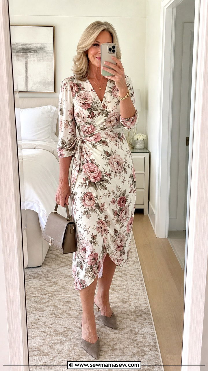 Wrap Dress Outfit for Pear Shape Over 50 - 20 Outfit ideas for pear shape over 50