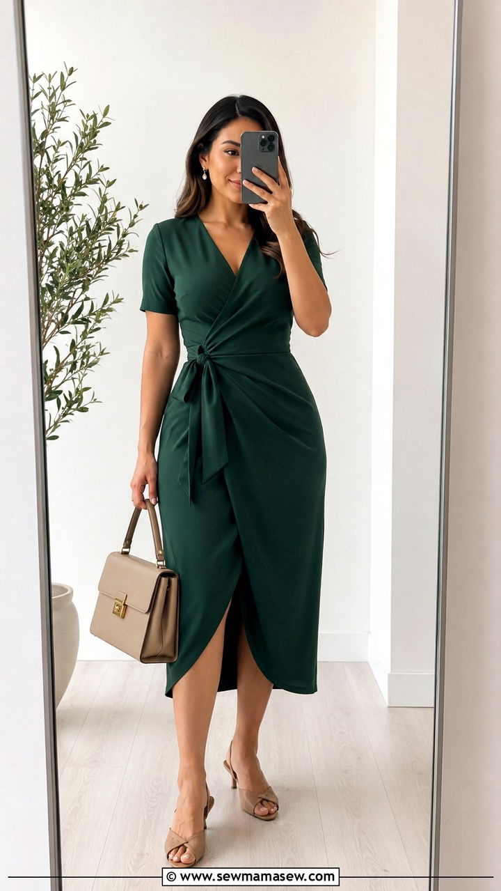 Wrap Dress Outfit for Wide Hips - 25 Outfits to minimize hips