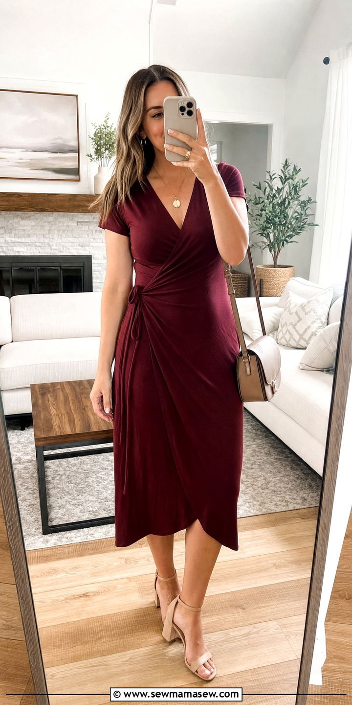Wrap Dress Postpartum Outfit - 25 classy outfits for postpartum women