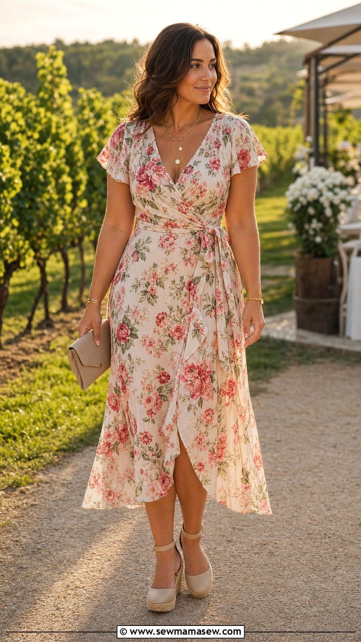 Wrap Dress Spring Outfit For Pear Shaped Body - 25 spring outfits for pear shaped body