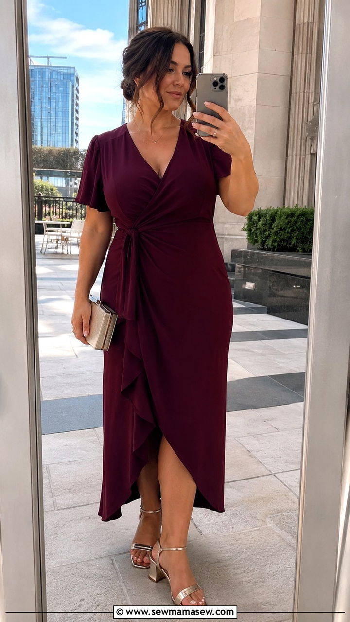 Wrap Dress Wedding Guest Outfit Size 16 - 25 Wedding guest outfit ideas size 16