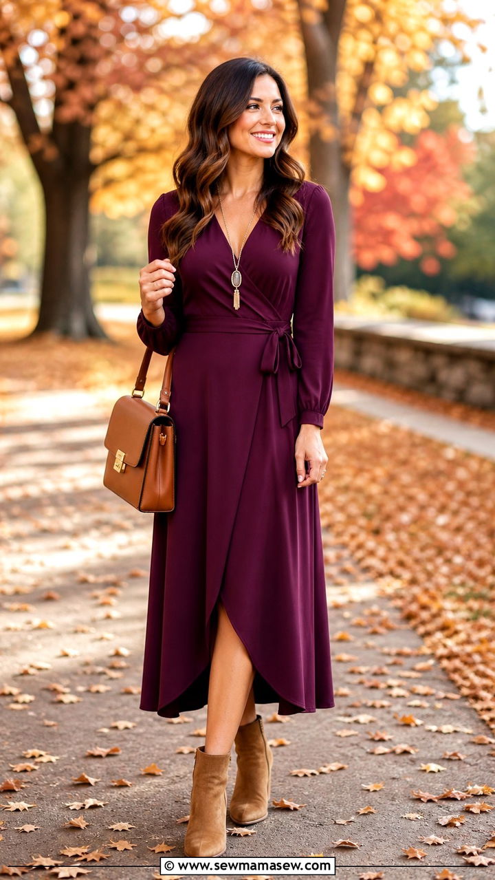 Wrap Dress With Ankle Boots Outfit - 40 dress outfits