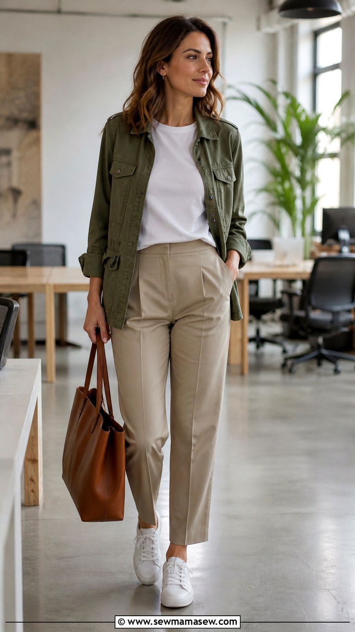Wrap Dress With Long Cardigan and Block Heel Pumps - 40 business casual outfits