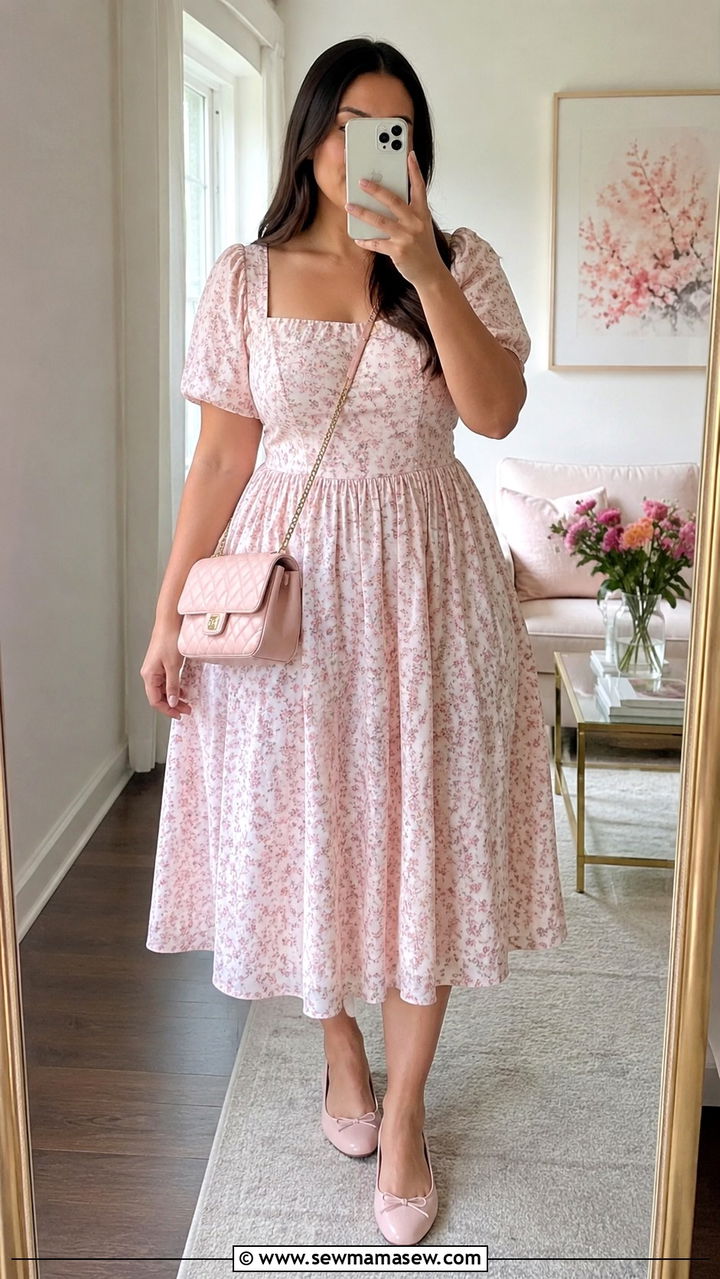 Wrap Dress With Wedge Sandals - 20 spring outfits for women with wide hips