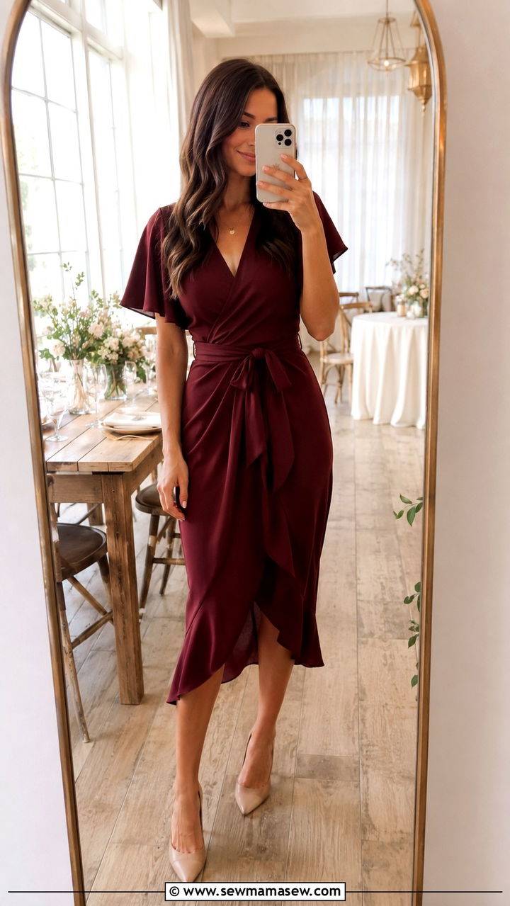 Wrap Dress with Defined Waist - 25 Outfits to balance shoulders