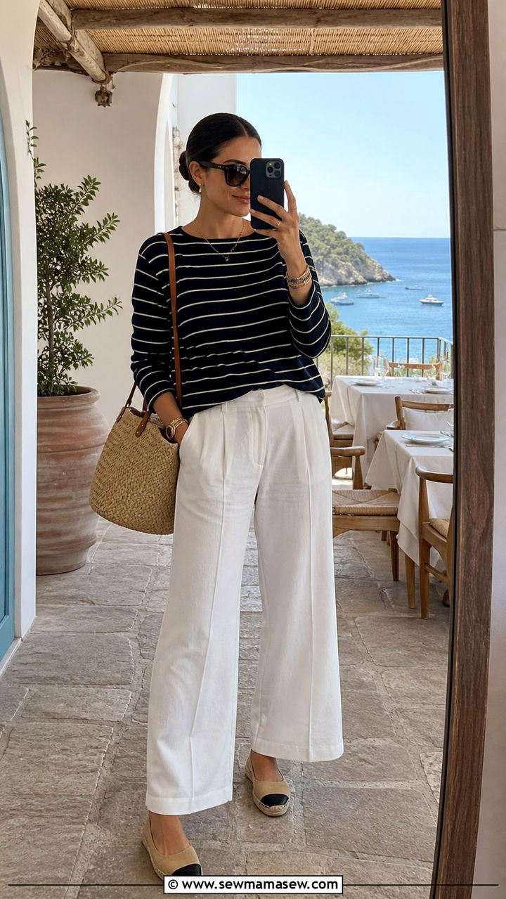 Wrap Jumpsuit Outfit With Sculptural Gold Earrings - 40 classy vacation outfits