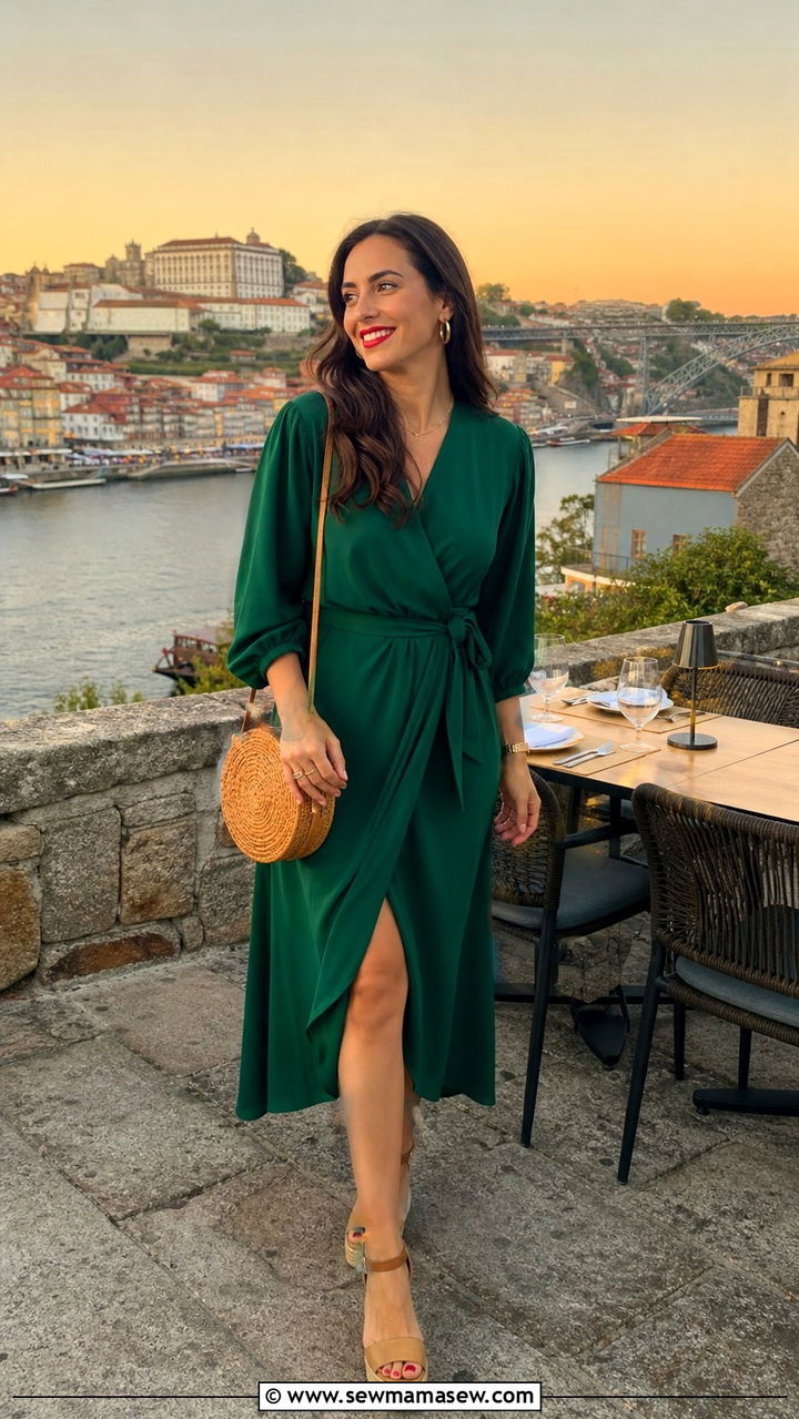 Wrap dress and wedge espadrilles Porto - 40 What to wear in Porto