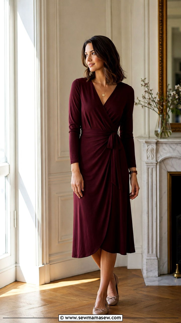 Wrap dress with ballet flats - 30 Modest wardrobe essentials 2026