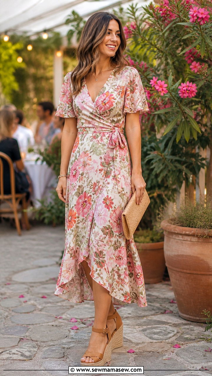 Wrap dress with espadrille wedges - 40 What to wear in spring