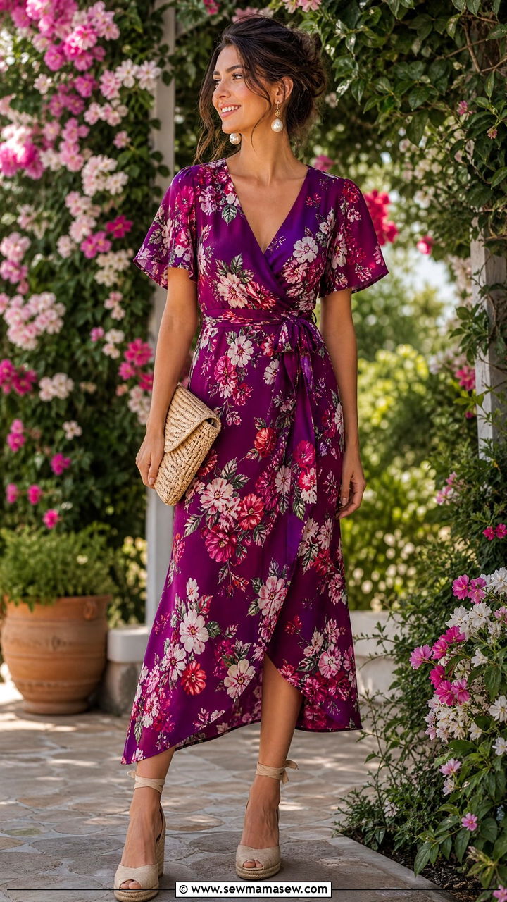 Wrap dress with espadrille wedges outfit - 30 How to style wedges