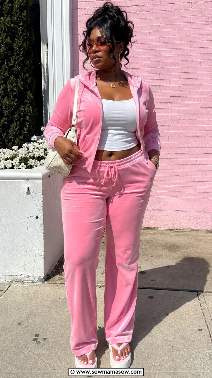Y2K Plus Size Velour Tracksuit Outfit - 25 Y2K outfits plus size