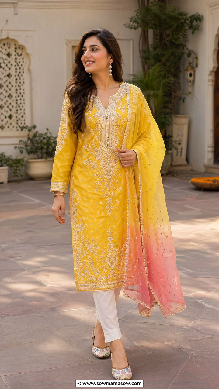 Yellow Kurta Set For Diwali - 35 Diwali outfit ideas