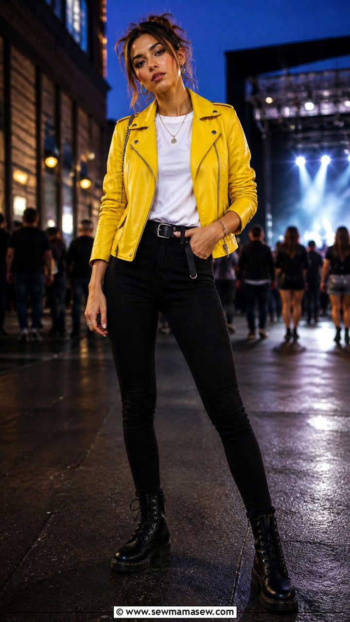Yellow Off Shoulder Top with White Pants - 40 Yellow outfit ideas