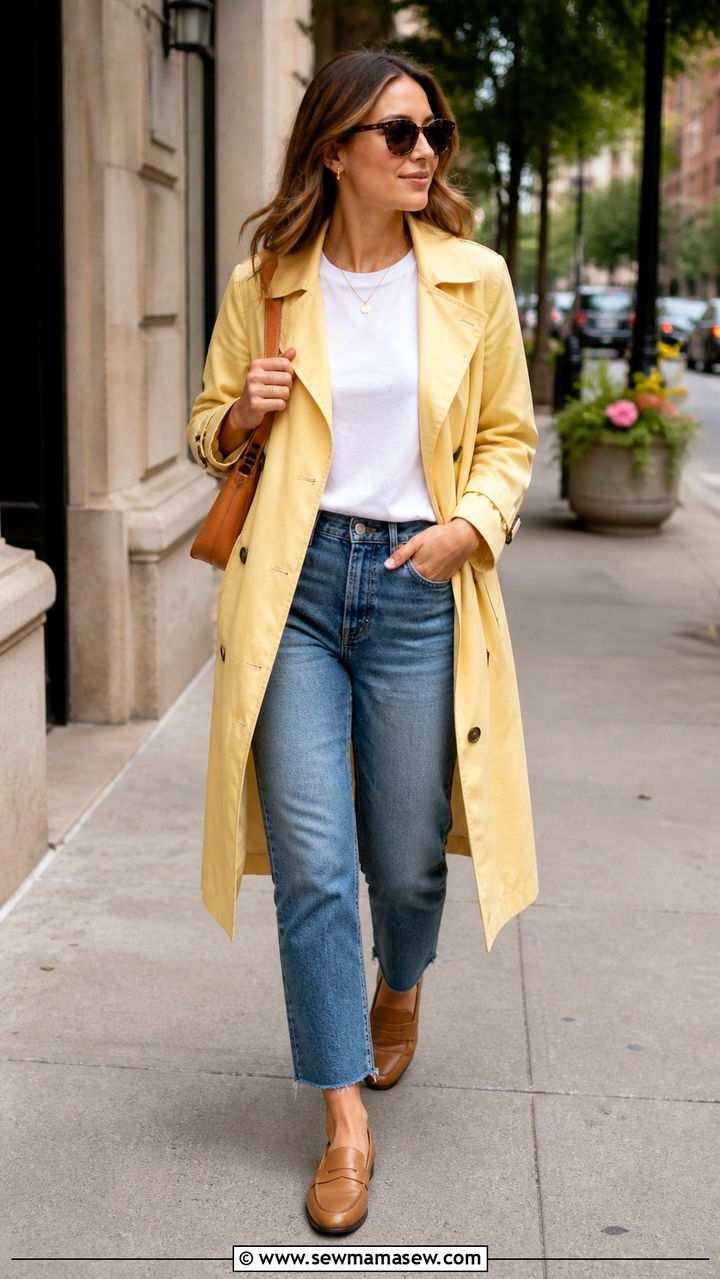 Yellow Trench Coat Outfit - 40 Yellow outfit ideas