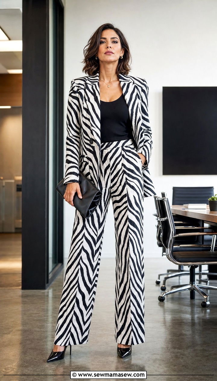 Zebra print power suit - 35 Animal print outfit ideas 2026