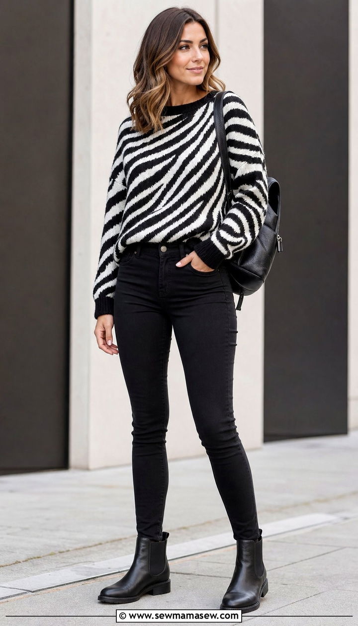 Zebra print sweater outfit - 35 Animal print outfit ideas 2026