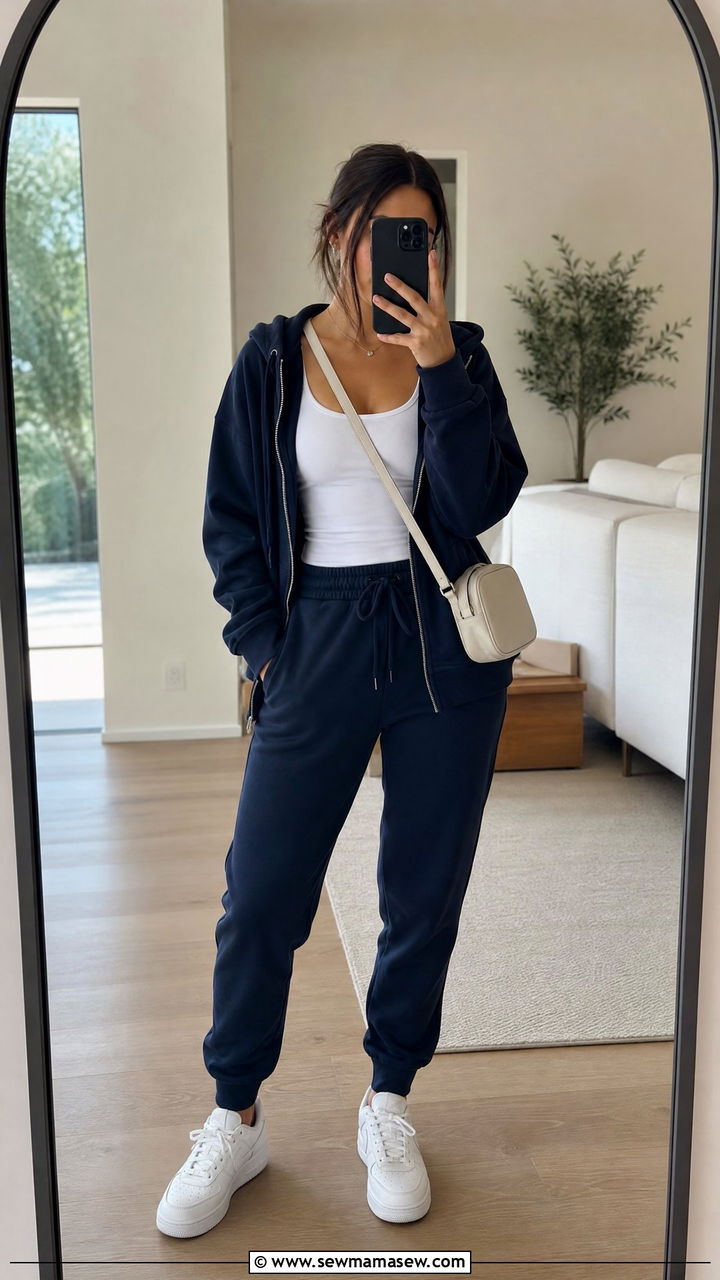Zip Up Hoodie and Joggers Matching Set - 25 Hoodie and joggers matching set outfit ideas