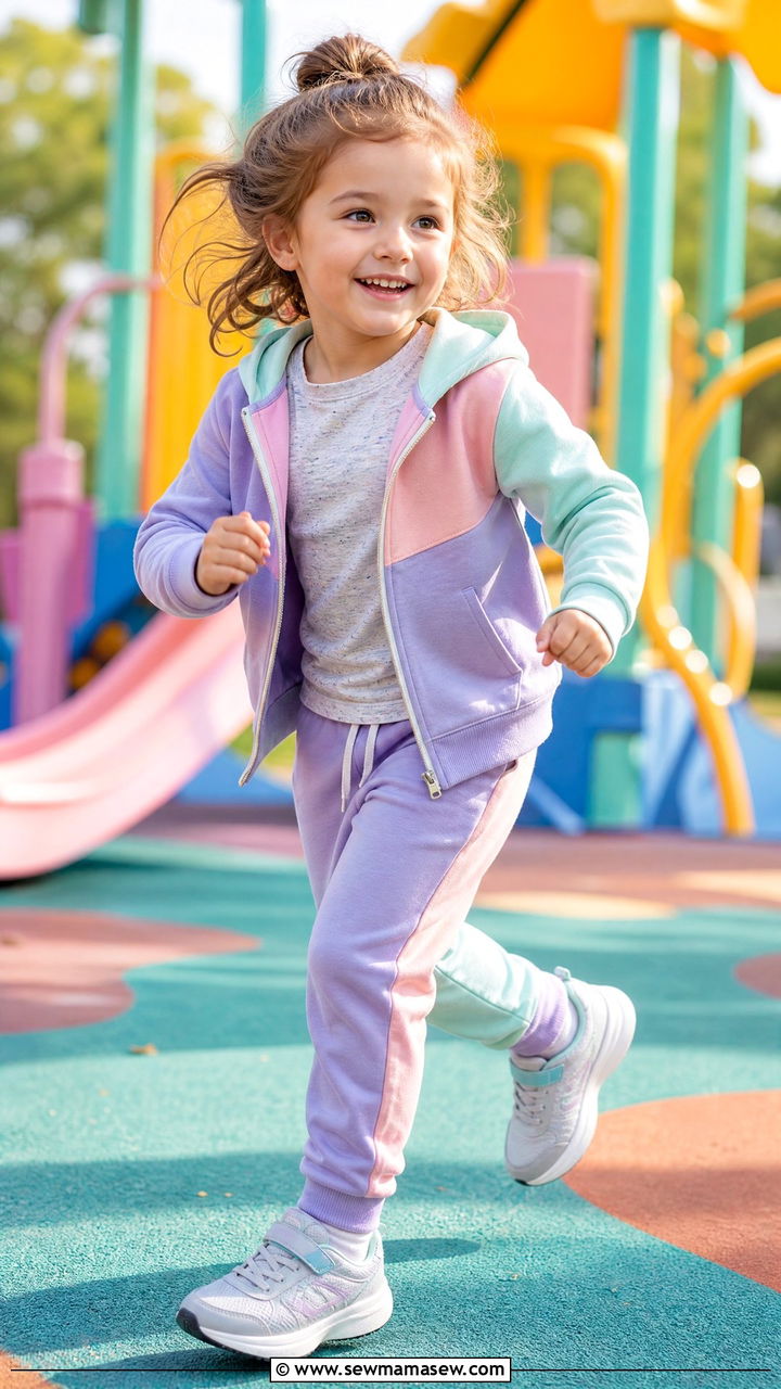 Zip up hoodie track pants preschool outfit - 30 Preschool outfit ideas