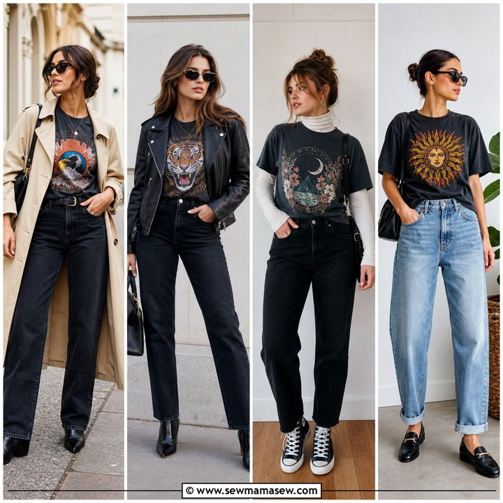 20 Graphic Tee Outfits For Women Over 40 Chic Daily Looks