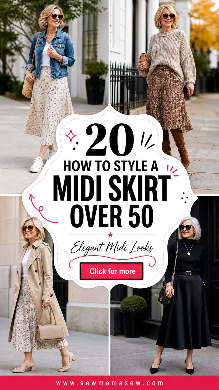 20 How To Style A Midi Skirt Over 50 Elegant Looks For Women - 20 How To Style A Midi Skirt Over 50: Elegant Looks For Women