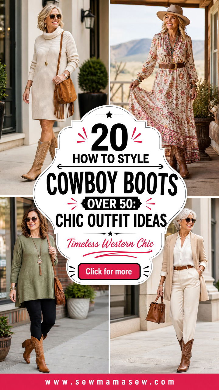 20 How to Style Cowboy Boots Over 50 Chic Outfit Ideas - 20 How to Style Cowboy Boots Over 50: Chic Outfit Ideas