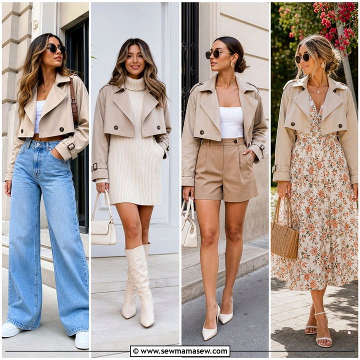 20 How to Style Cropped Trench Coat Looks for Spring