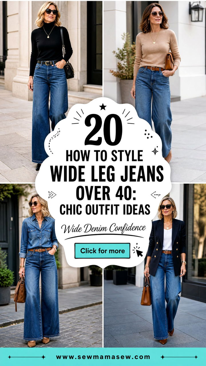 20 How to Style Wide Leg Jeans Over 40 Chic Outfit Ideas - 20 How to Style Wide Leg Jeans Over 40: Chic Outfit Ideas