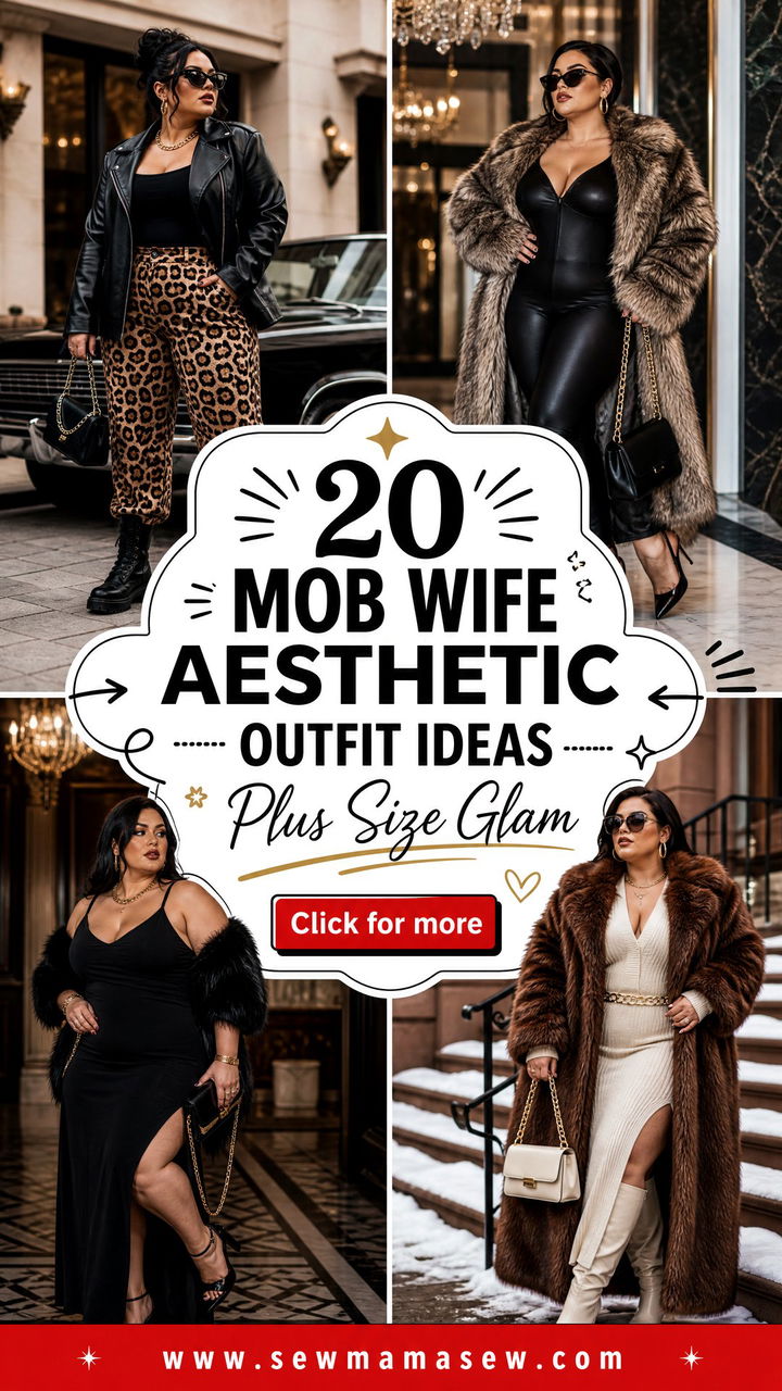 20 Mob Wife Aesthetic Outfit Ideas Plus Size Glam Looks - 20 Mob Wife Aesthetic Outfit Ideas Plus Size Glam Looks