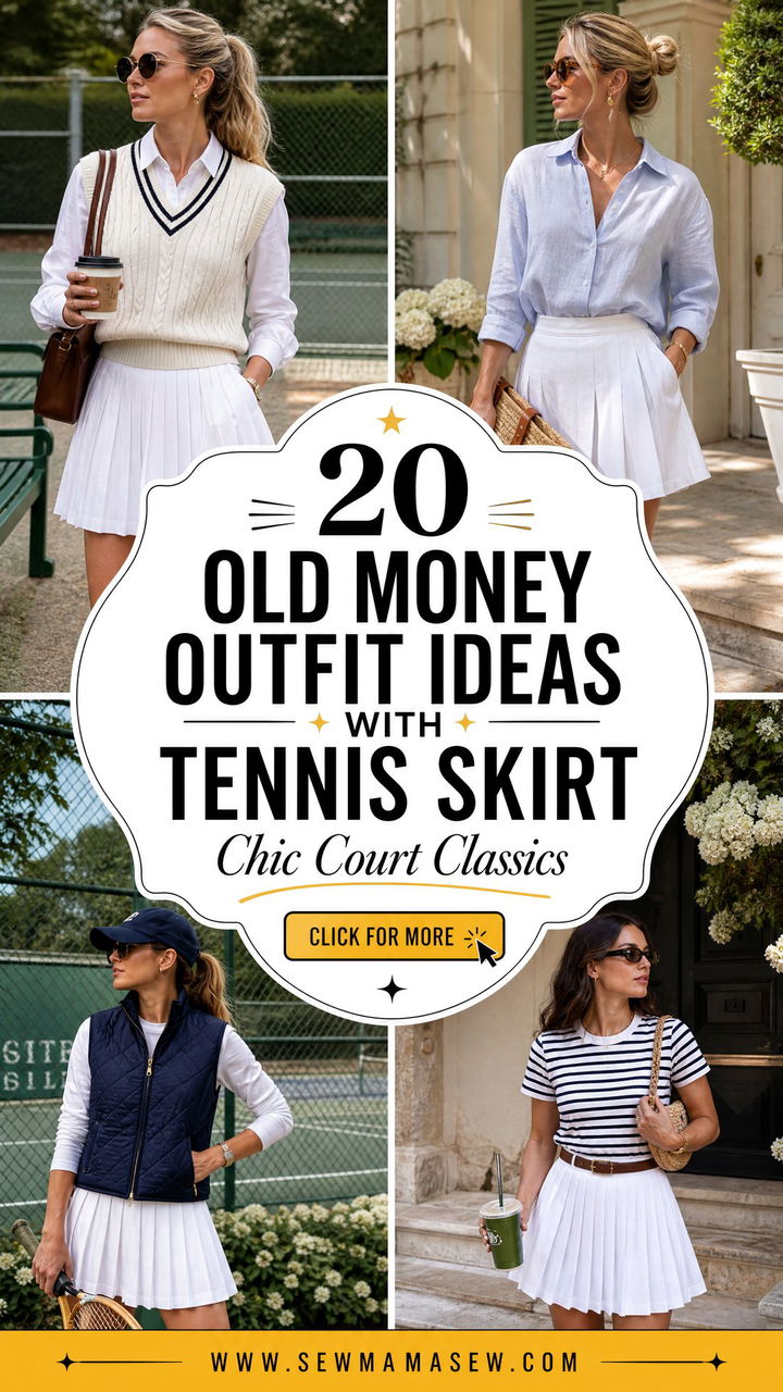 20 Old Money Outfit Ideas With Tennis Skirt for Chic Days - 20 Old Money Outfit Ideas With Tennis Skirt for Chic Days