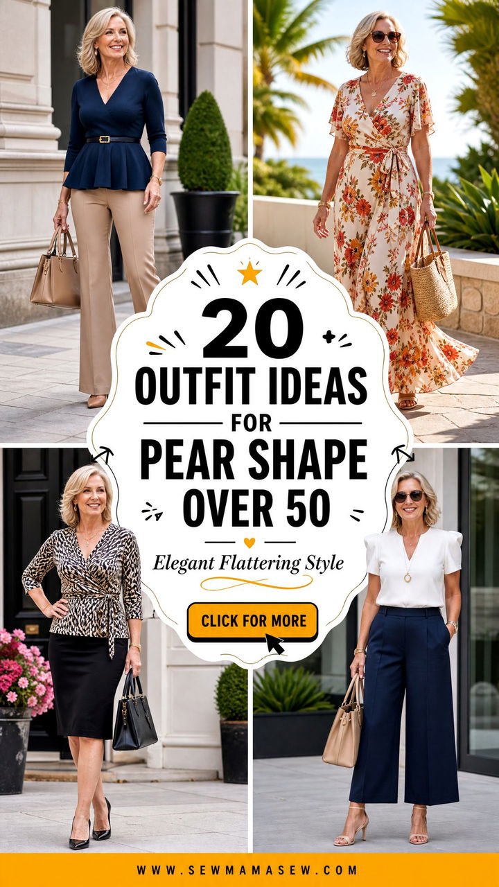20 Outfit Ideas for Pear Shape Over 50 That Look Elegant - 20 Outfit Ideas for Pear Shape Over 50 That Look Elegant