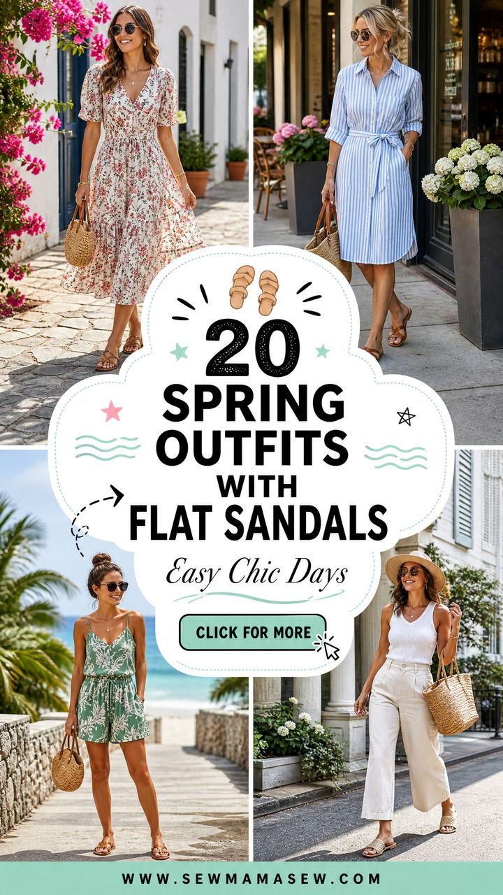 20 Spring Outfits With Flat Sandals for Easy Chic Days - 20 Spring Outfits With Flat Sandals for Easy Chic Days