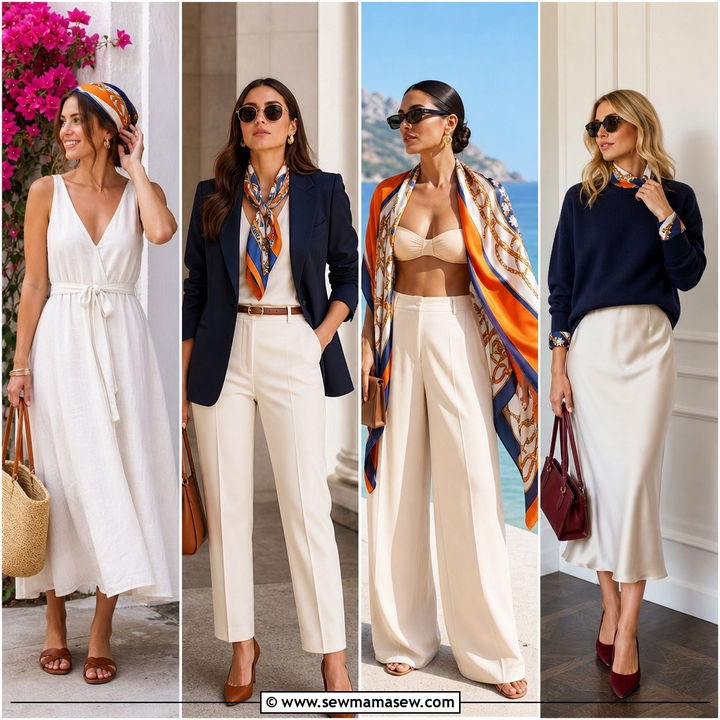 20 Spring Outfits With Silk Scarf for Parisian Flair