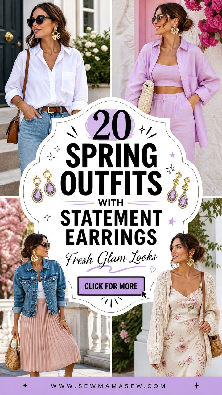 20 Spring Outfits With Statement Earrings for Fresh Glam - 20 Spring Outfits With Statement Earrings for Fresh Glam
