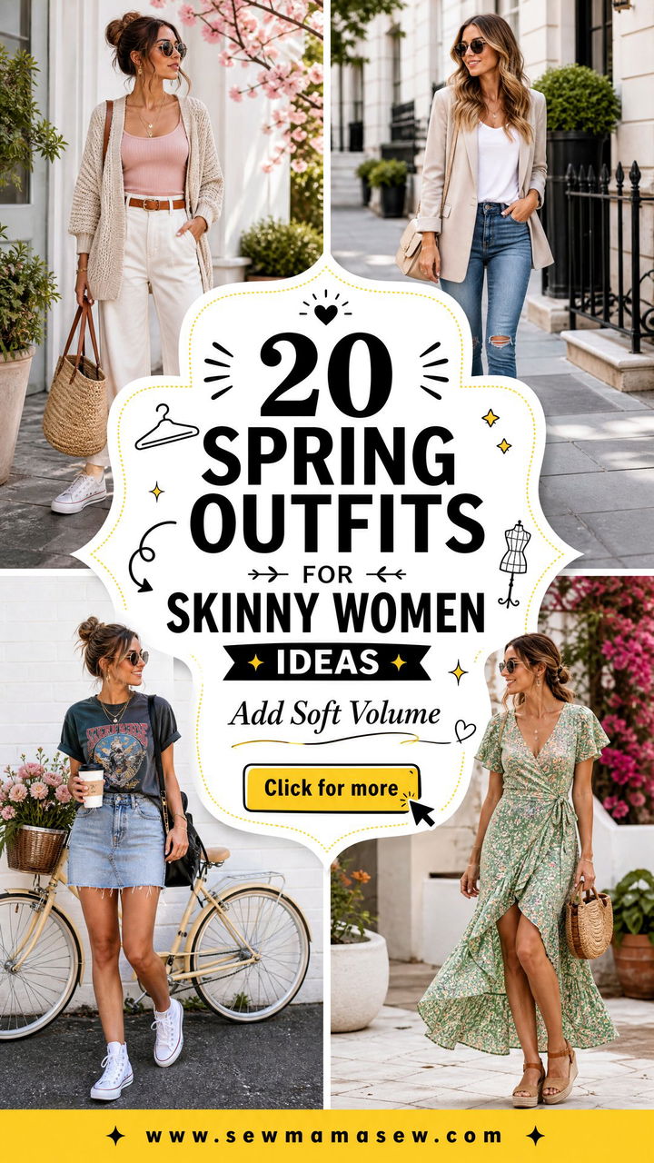 20 Spring outfits for skinny women to Add Soft Volume - 20 Spring outfits for skinny women to Add Soft Volume