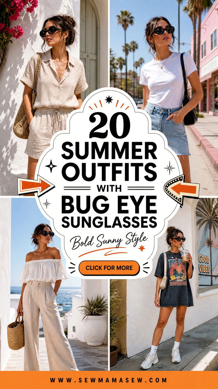 20 Summer Outfits With Bug Eye Sunglasses for Bold Style - 20 Summer Outfits With Bug Eye Sunglasses for Bold Style