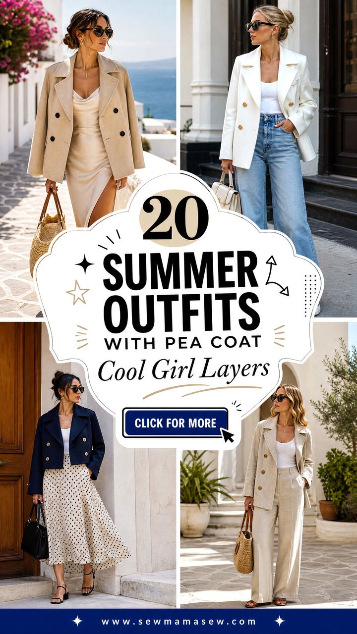 20 Summer Outfits With Pea Coat for Cool-Girl Layering Ideas - 20 Summer Outfits With Pea Coat for Cool-Girl Layering Ideas